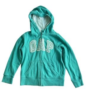 GAP Baby Blue Girls Sparkly Long Sleeve Hooded Sweater - S 6/7